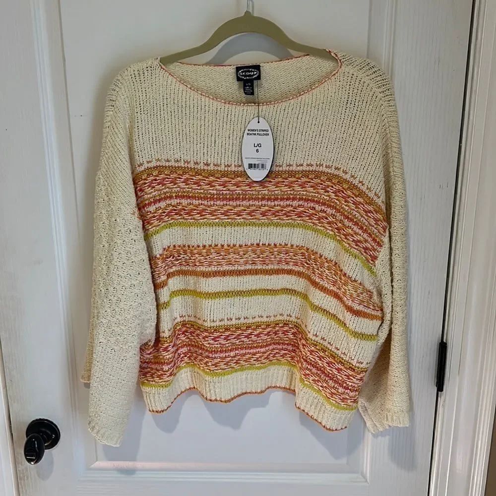 New Scoop Woman’s striped boatneck pullover